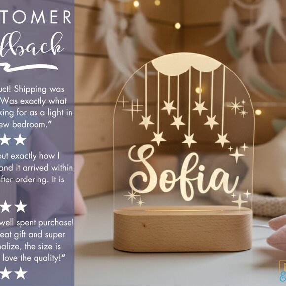 Star Night Light – Personalized LED Room Decor for Kids - Picture 7 of 8